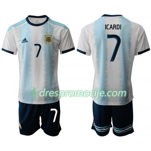 Argentina Dres ICARDI 7 Dječji Domaći Copa América 2019 Kratkih Rukava Argentina Dres ICARDI 7 Dječji Domaći Copa América 2019 Kratkih Rukava